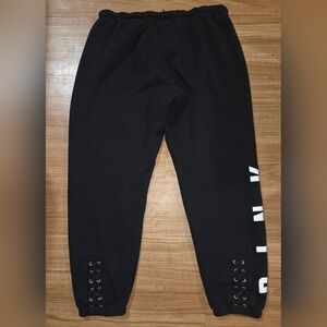 Victoria's Secret PINK Black Lace Up Joggers Size Medium